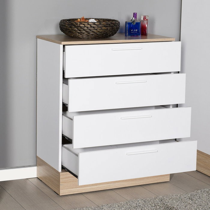 Hanah Home Cómoda de 5 Cajones Roble y Blanco